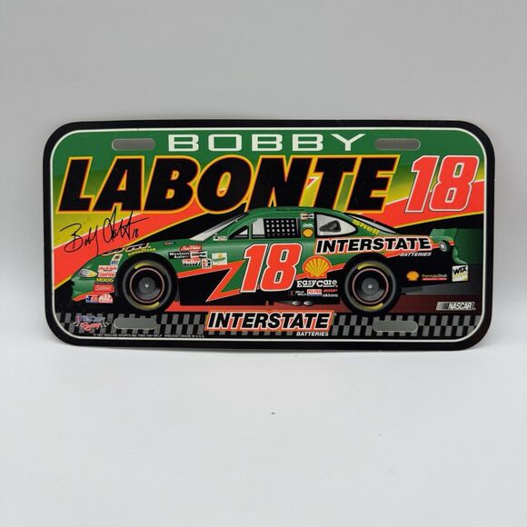 NASCAR #18 Bobby Labonte & Interstate Plastic License Plate 1997 12"x 6"‎ - Picture 1 of 1
